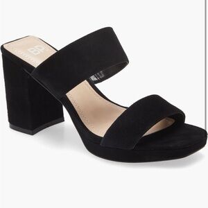 Black Suede Women's Sandal block Heel